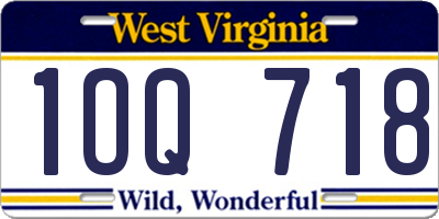 WV license plate 1OQ718