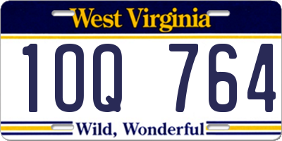 WV license plate 1OQ764