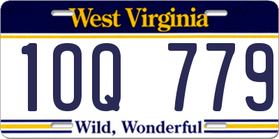 WV license plate 1OQ779