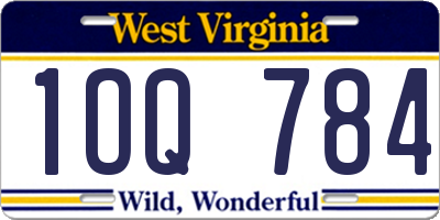 WV license plate 1OQ784