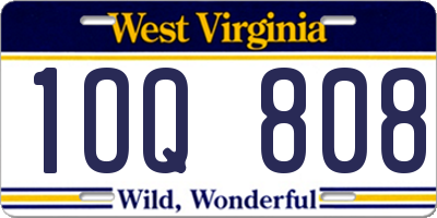 WV license plate 1OQ808