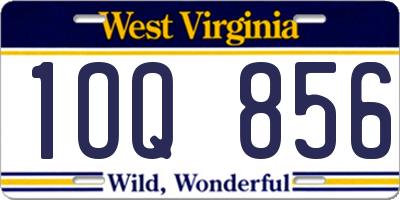 WV license plate 1OQ856