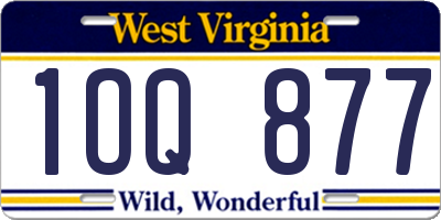 WV license plate 1OQ877