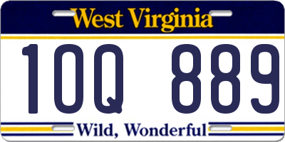 WV license plate 1OQ889