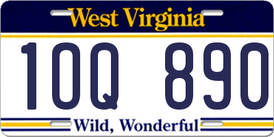 WV license plate 1OQ890