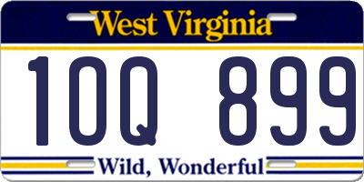 WV license plate 1OQ899