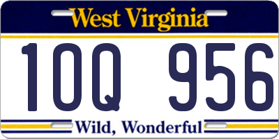 WV license plate 1OQ956