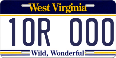WV license plate 1OR000