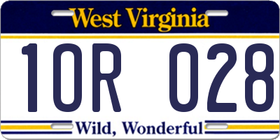 WV license plate 1OR028