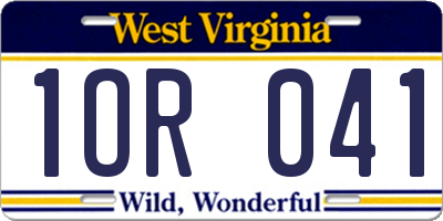 WV license plate 1OR041