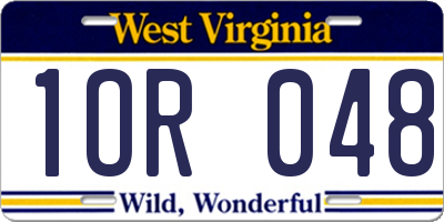 WV license plate 1OR048