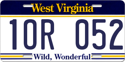 WV license plate 1OR052