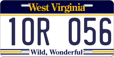 WV license plate 1OR056