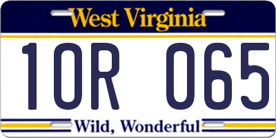 WV license plate 1OR065