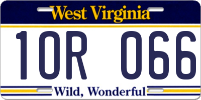 WV license plate 1OR066