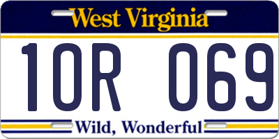WV license plate 1OR069