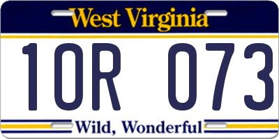 WV license plate 1OR073