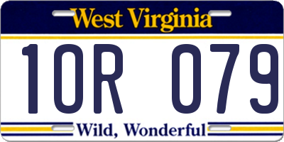 WV license plate 1OR079