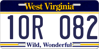 WV license plate 1OR082