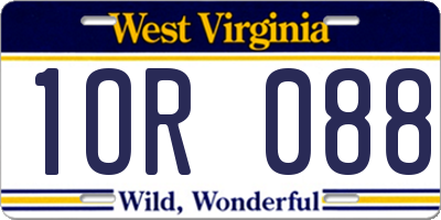 WV license plate 1OR088