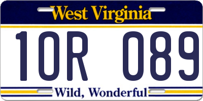 WV license plate 1OR089