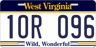 WV license plate 1OR096