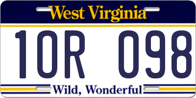 WV license plate 1OR098