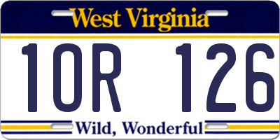 WV license plate 1OR126