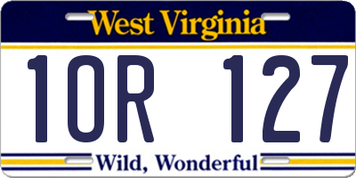 WV license plate 1OR127