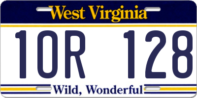 WV license plate 1OR128