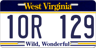 WV license plate 1OR129