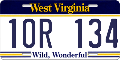 WV license plate 1OR134