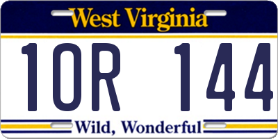 WV license plate 1OR144
