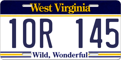 WV license plate 1OR145