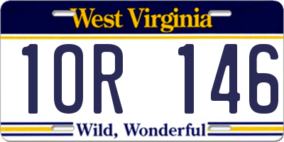 WV license plate 1OR146