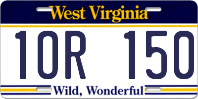 WV license plate 1OR150