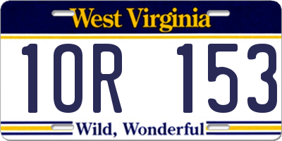 WV license plate 1OR153