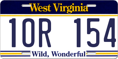 WV license plate 1OR154