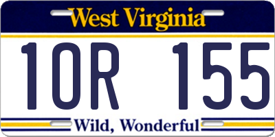 WV license plate 1OR155