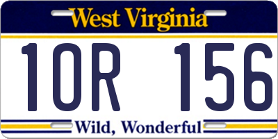 WV license plate 1OR156