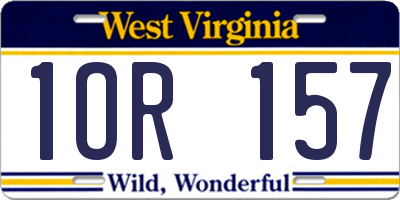 WV license plate 1OR157