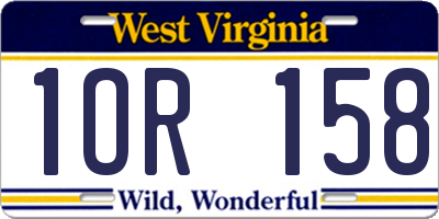 WV license plate 1OR158