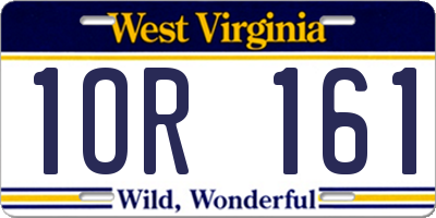 WV license plate 1OR161