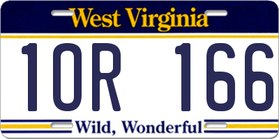 WV license plate 1OR166