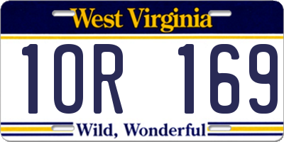 WV license plate 1OR169
