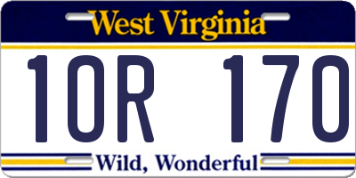 WV license plate 1OR170