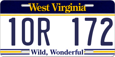 WV license plate 1OR172