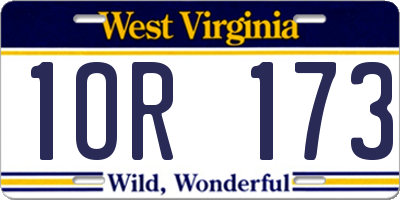 WV license plate 1OR173