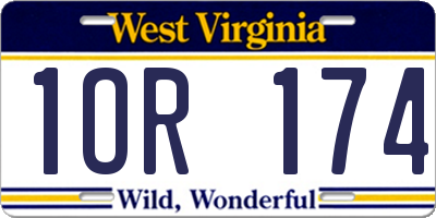 WV license plate 1OR174