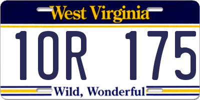 WV license plate 1OR175